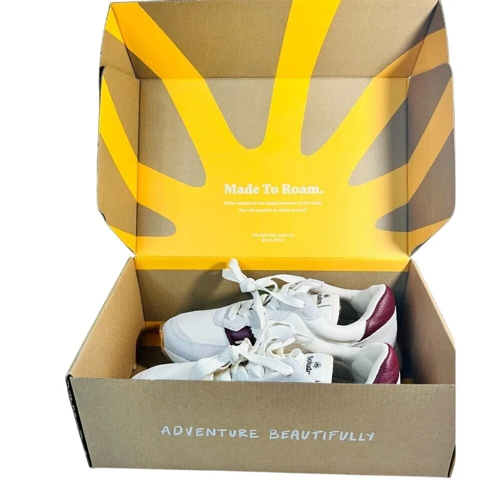 Soludos Paradiso Retro Sneakers, Women's,‎ Color White/Wine, Size 7